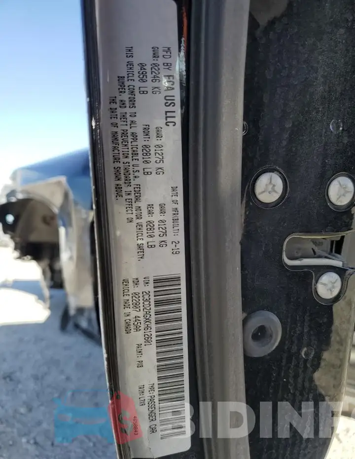 2C3CDZAGXKH612601 Photo# 13