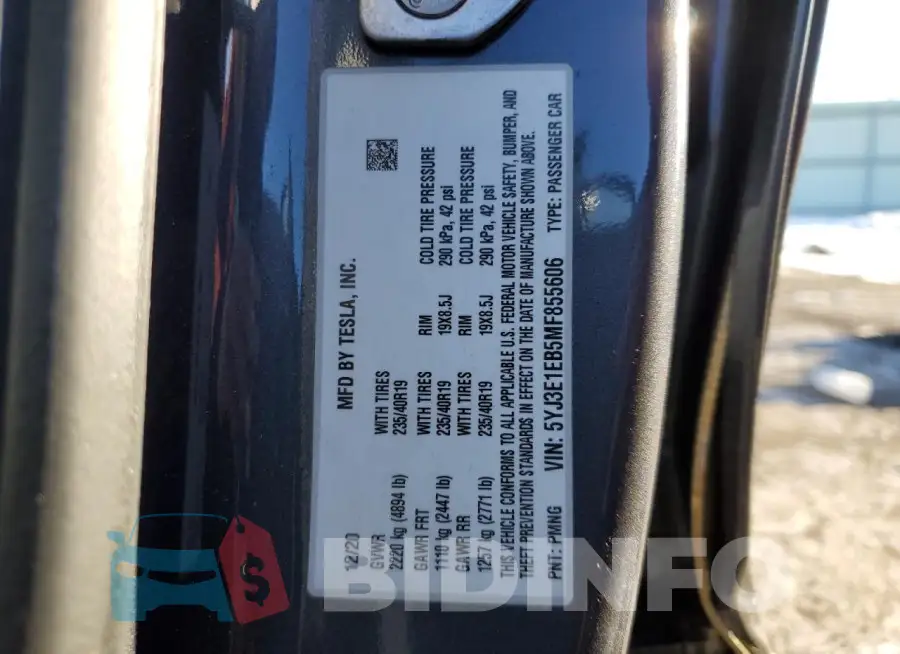 5YJ3E1EB5MF855606 Photo# 12