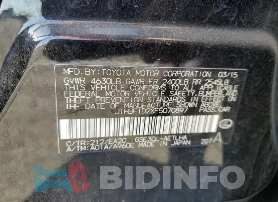 JTHBF1D2XF5070897 Photo# 13