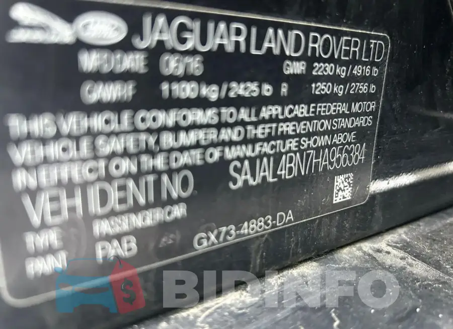 SAJAL4BN7HA956384 Photo# 10