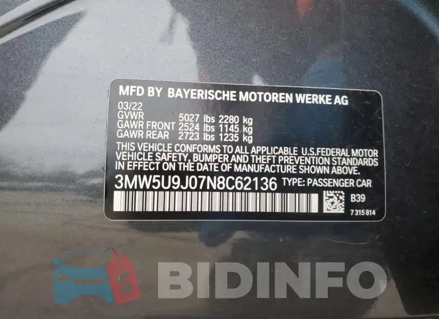 3MW5U9J07N8C62136 Photo# 12