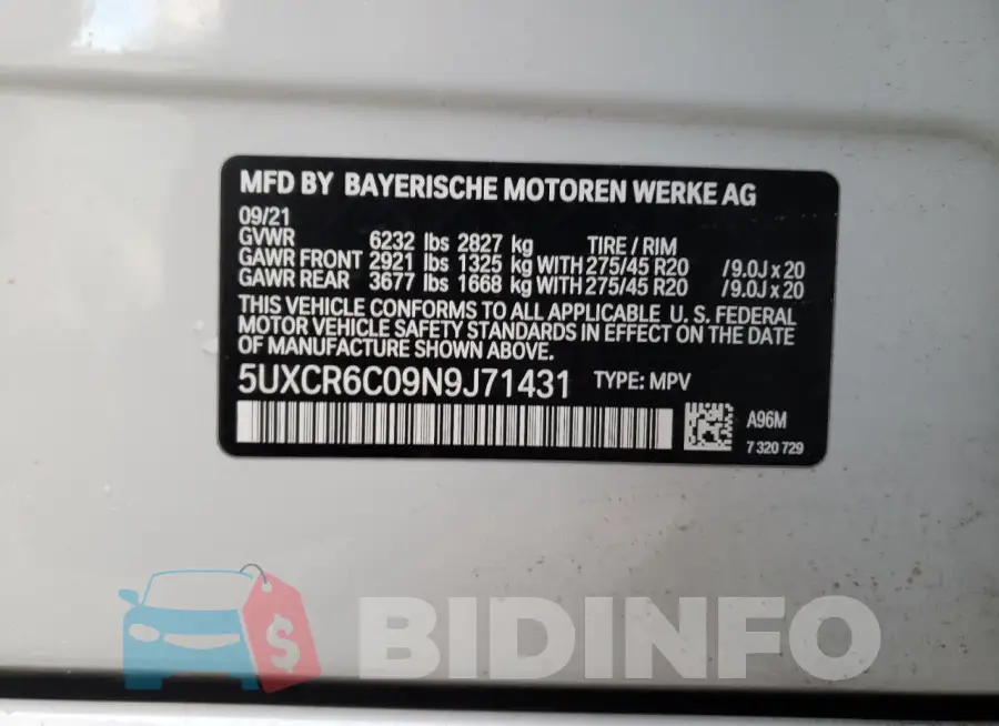 5UXCR6C09N9J71431 Photo# 13