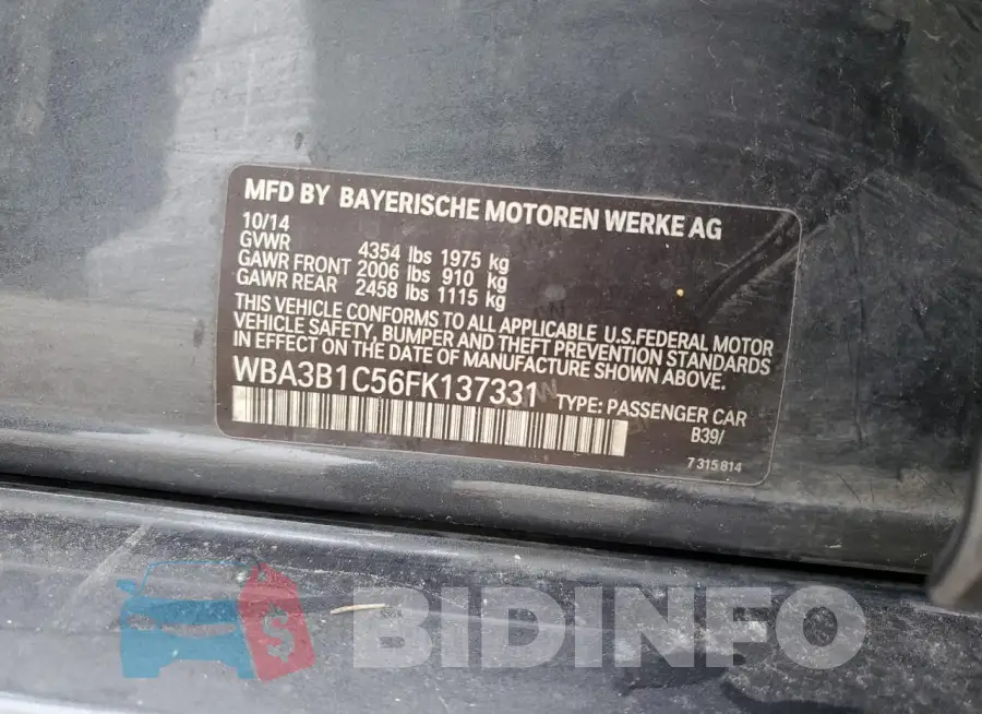 WBA3B1C56FK137331 Photo# 13