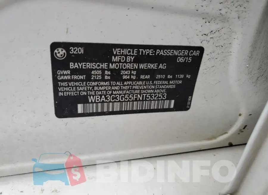 WBA3C3G55FNT53253 Photo# 12