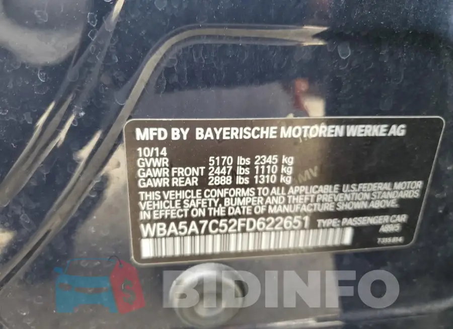WBA5A7C52FD622651 Photo# 13