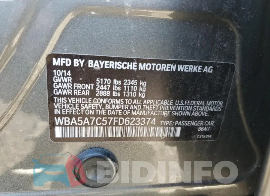 WBA5A7C57FD623374 Photo# 12