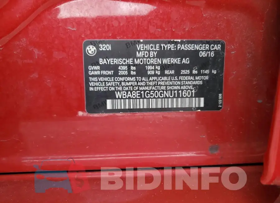 WBA8E1G50GNU11601 Photo# 12