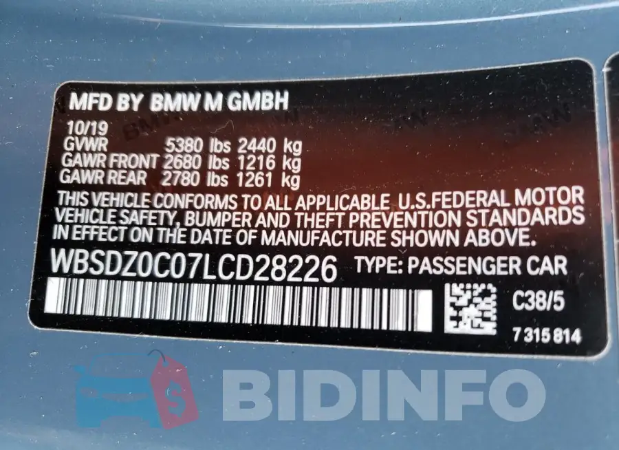 WBSDZ0C07LCD28226 Photo# 13