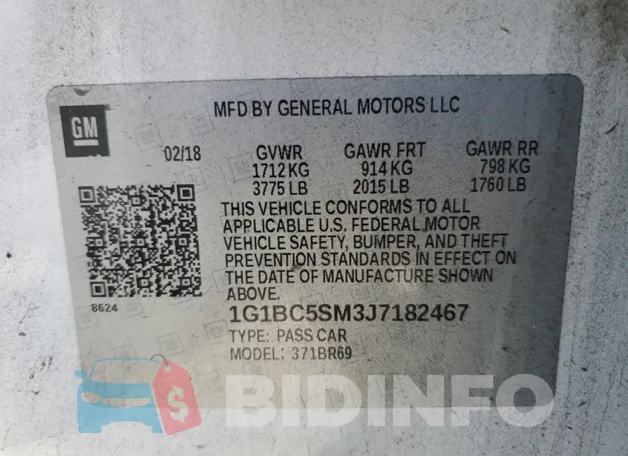 1G1BC5SM3J7182467 Photo# 12