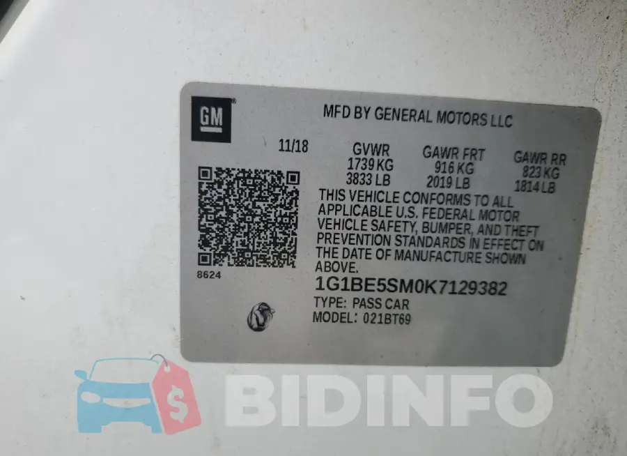 1G1BE5SM0K7129382 Photo# 12