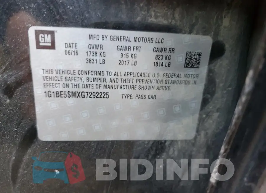 1G1BE5SMXG7292225 Photo# 12