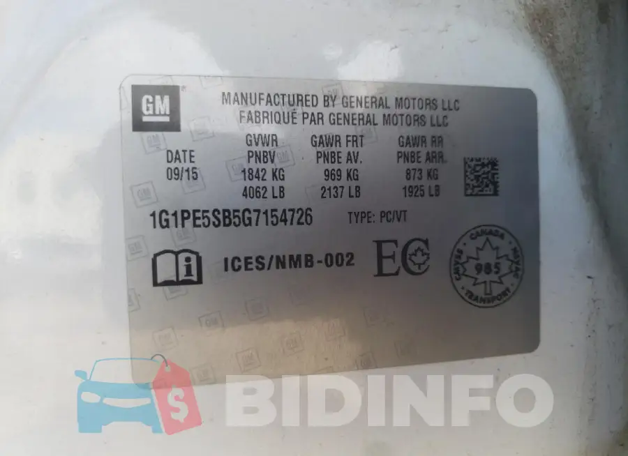 1G1PE5SB5G7154726 Photo# 12