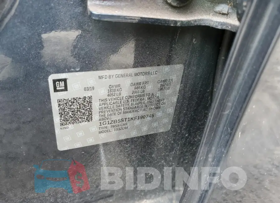1G1ZB5ST1KF190745 Photo# 13