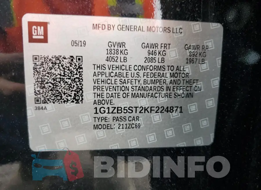 1G1ZB5ST2KF224871 Photo# 13