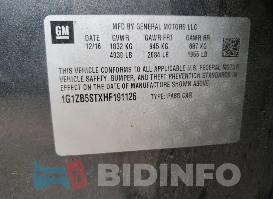 1G1ZB5STXHF191126 Photo# 12