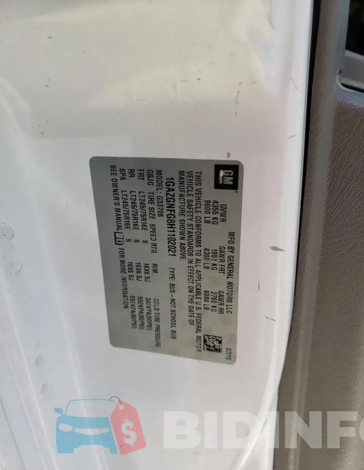 1GAZGNFG8H1102021 Photo# 13
