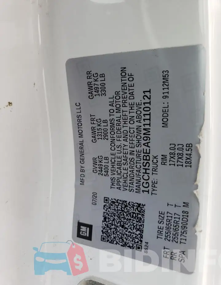 1GCHSBEA9M1110121 Photo# 13