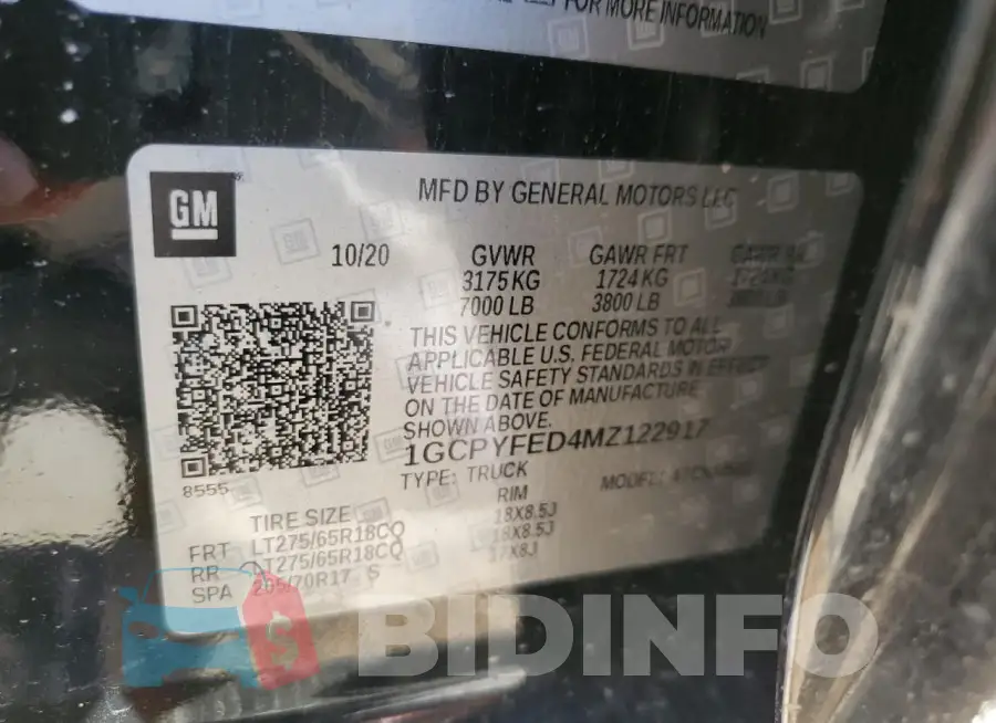 1GCPYFED4MZ122917 Photo# 12