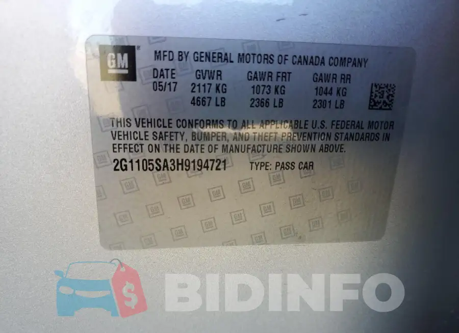 2G1105SA3H9194721 Photo# 13