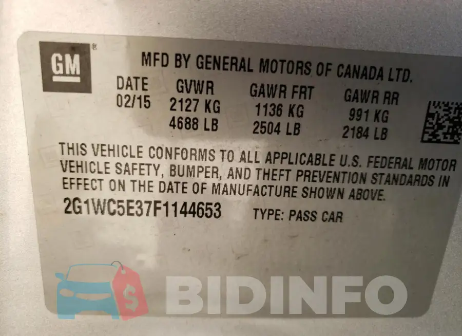 2G1WC5E37F1144653 Photo# 12