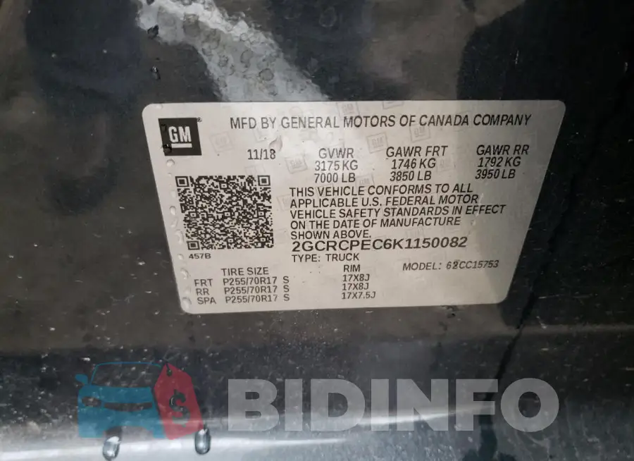 2GCRCPEC6K1150082 Photo# 12