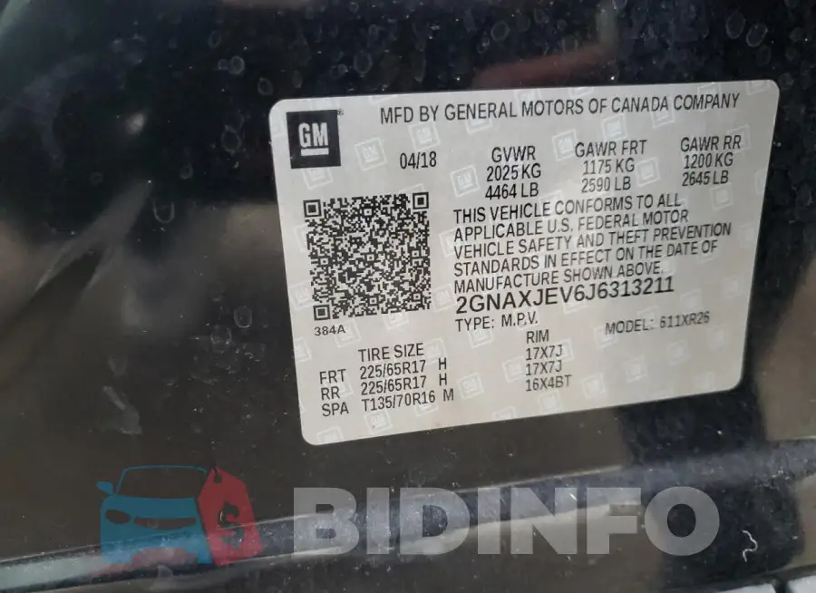 2GNAXJEV6J6313211 Photo# 12