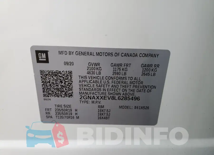 2GNAXXEV8L6285496 Photo# 12