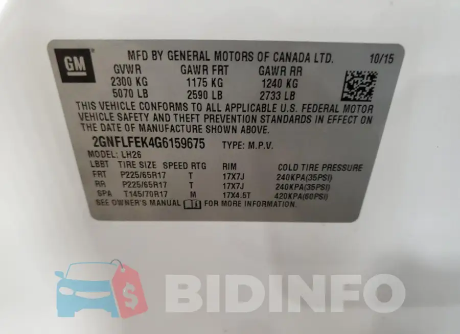 2GNFLFEK4G6159675 Photo# 12