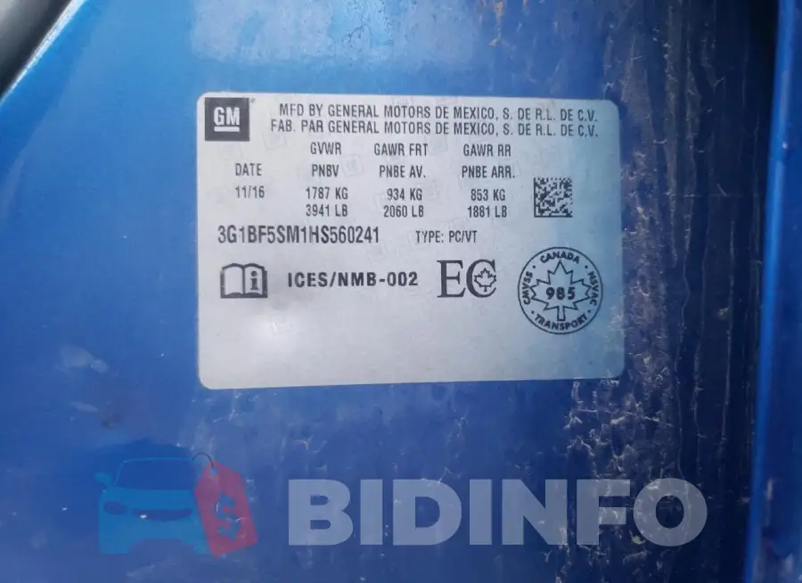 3G1BF5SM1HS560241 Photo# 13
