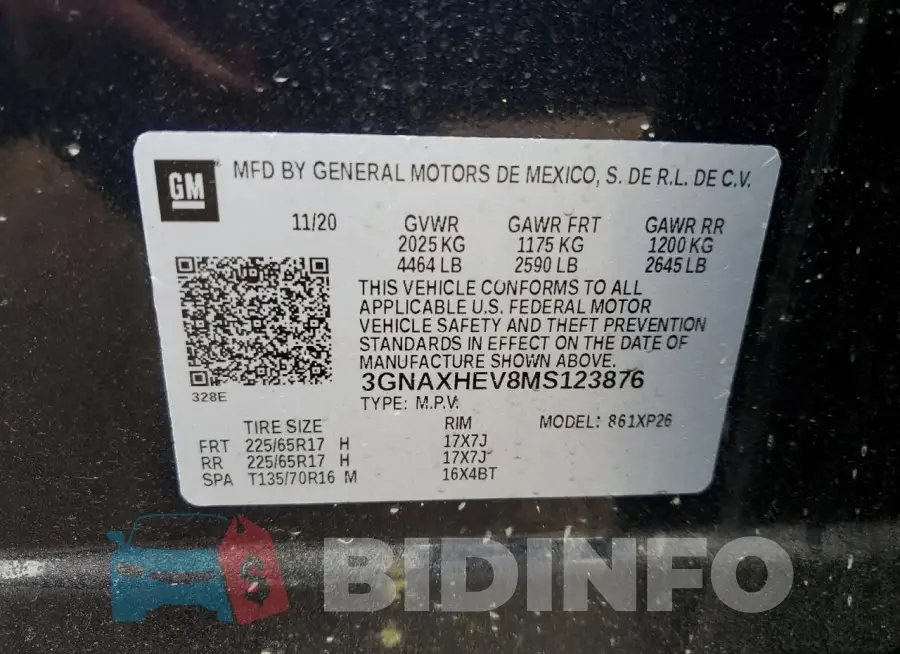 3GNAXHEV8MS123876 Photo# 12
