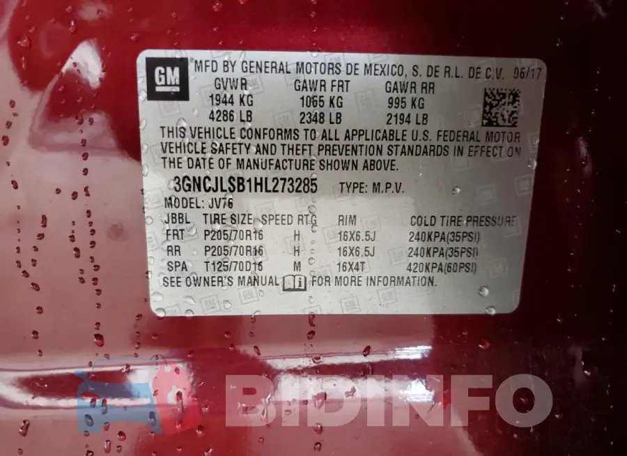 3GNCJLSB1HL273285 Photo# 14