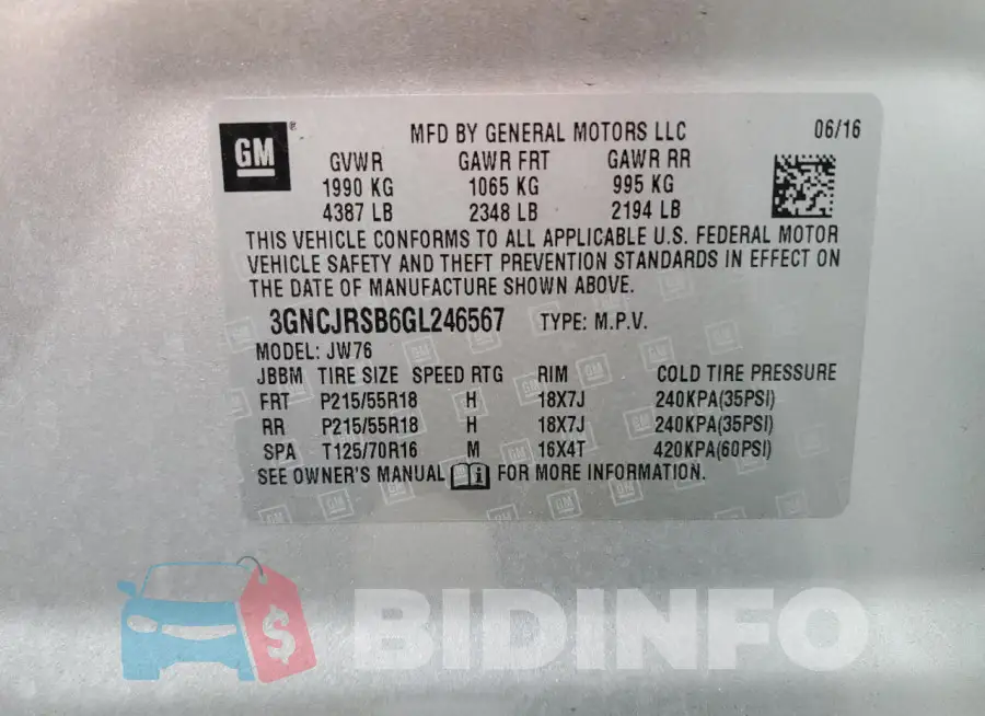 3GNCJRSB6GL246567 Photo# 12