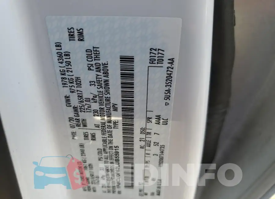 1FMCU0F62LUB55915 Photo# 12