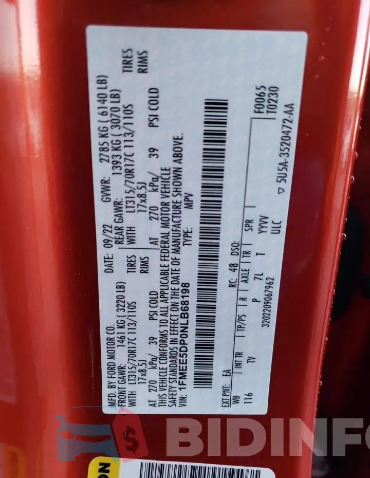 1FMEE5DP0NLB68198 Photo# 14