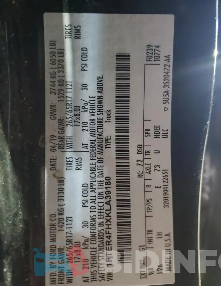 1FTER4FHXKLA39180 Photo# 12