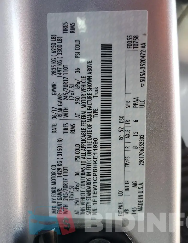 1FTEW1CP8HKE11990 Photo# 13