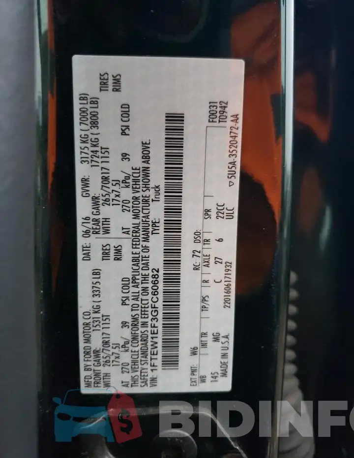 1FTEW1EF3GFC60682 Photo# 12