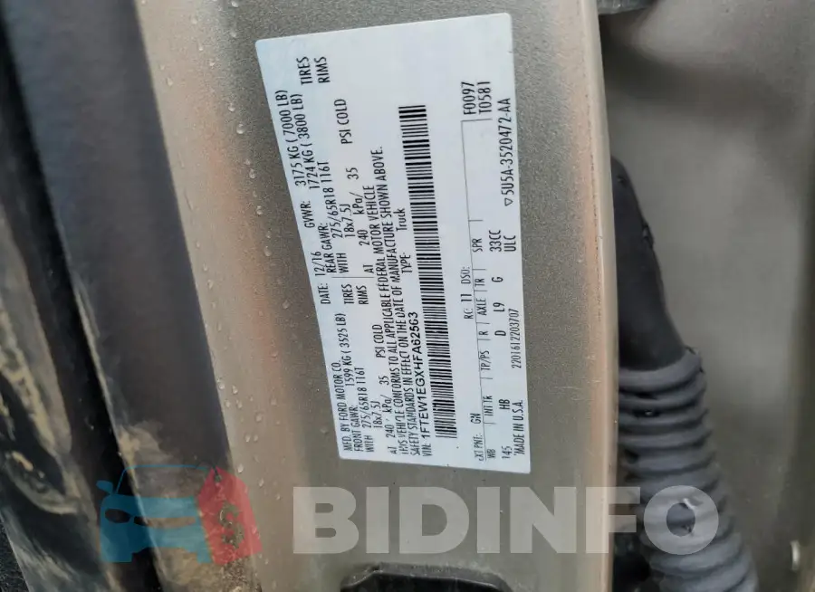 1FTEW1EGXHFA62563 Photo# 12