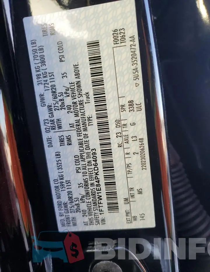 1FTFW1E84PKD64093 Photo# 12