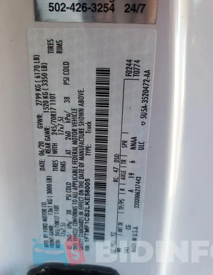 1FTMF1CB2LKE58005 Photo# 12