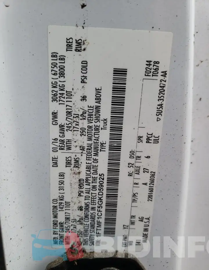 1FTMF1CF5GKD59025 Photo# 12