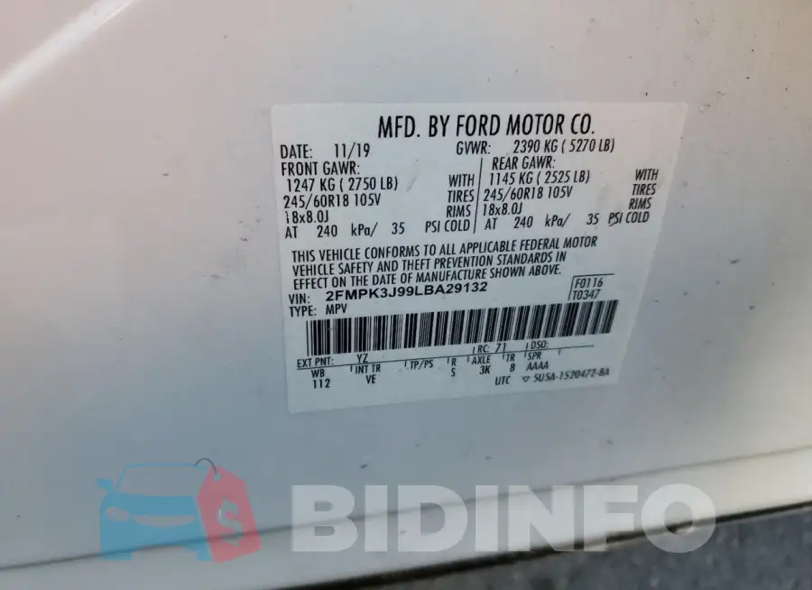 2FMPK3J99LBA29132 Photo# 13