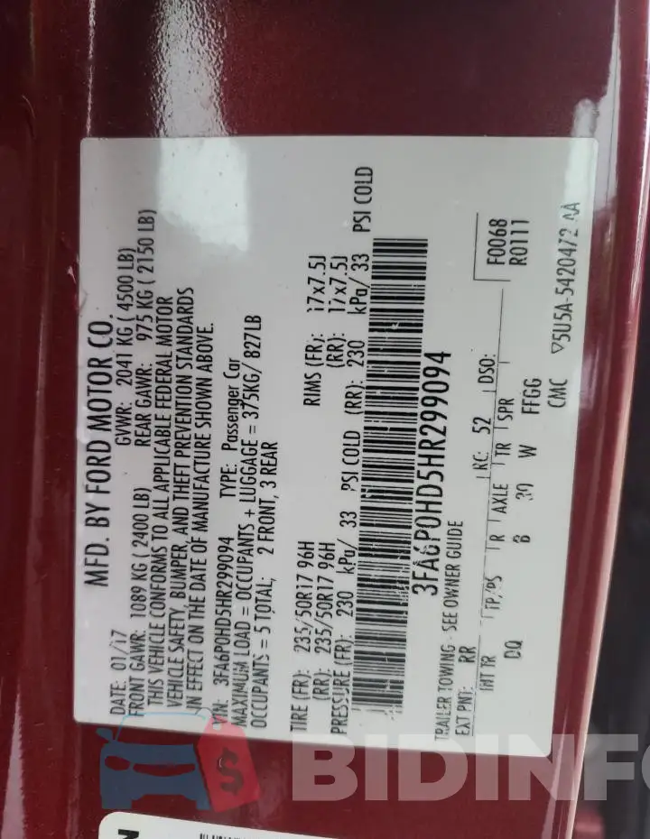 3FA6P0HD5HR299094 Photo# 13