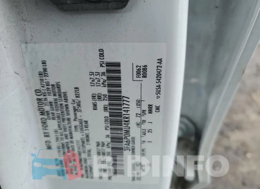3FA6P0MU4KR141777 Photo# 12