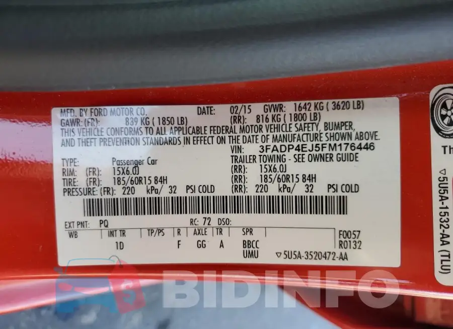 3FADP4EJ5FM176446 Photo# 13