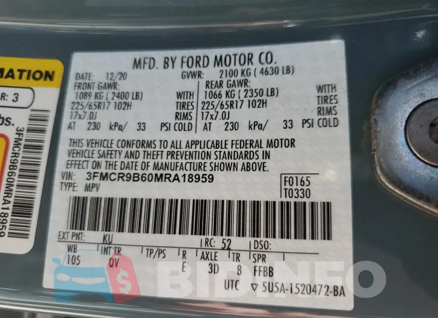 3FMCR9B60MRA18959 Photo# 12