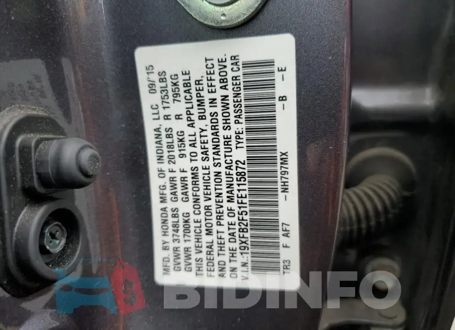 19XFB2F51FE115872 Photo# 12