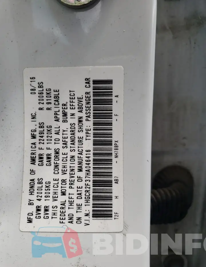 1HGCR2F37HA046416 Photo# 12