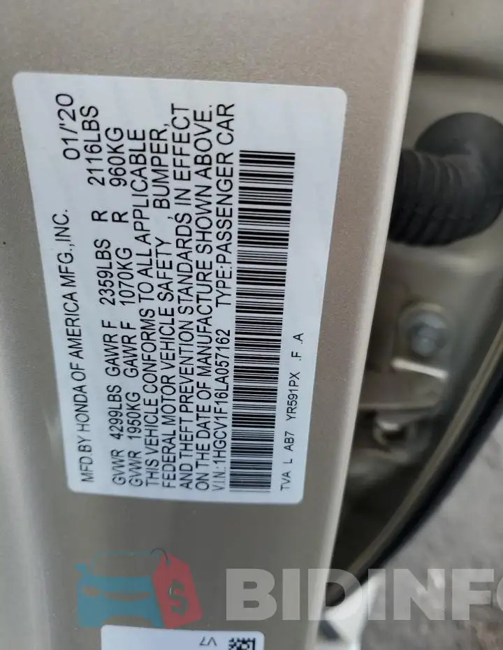 1HGCV1F16LA057162 Photo# 12