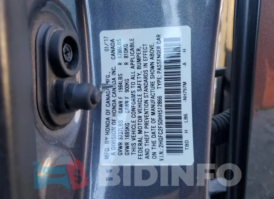 2HGFC2F50HH512866 Photo# 12